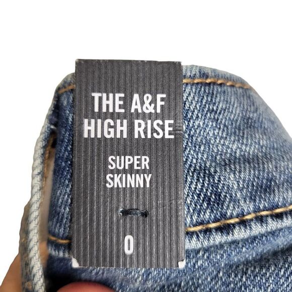 Abercrombie & Fitch The A&F High Rise Embellished Super Skinny Jean Sz 0 - Picture 11 of 12